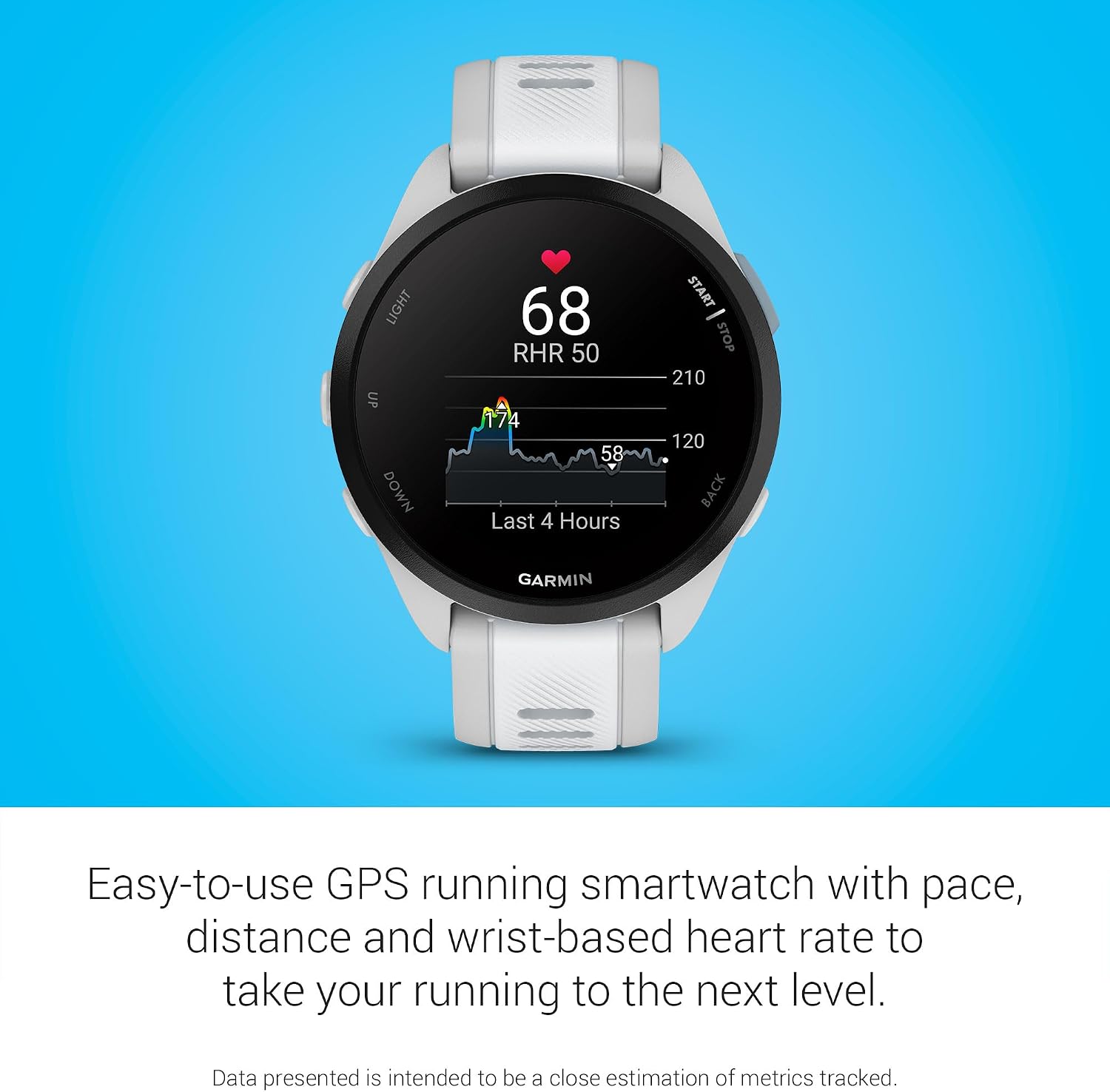 Garmin Forerunner® 165, Running Smartwatch, 43mm, Whitestone | Essential Training & Recovery Features, Built-In GPS for Distance, Pace & Speed, Garmin Coach, Daily Suggested Workouts
