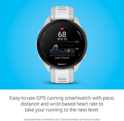 Garmin Forerunner® 165, Running Smartwatch, 43mm, Whitestone | Essential Training & Recovery Features, Built-In GPS for Distance, Pace & Speed, Garmin Coach, Daily Suggested Workouts