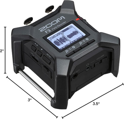 Zoom F3 Professional Field Recorder for Filmmakers & Musicians