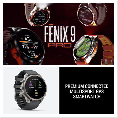 Garmin fēnix® 9 Pro, inReach®, Titanium, 47mm, Graphite/Black