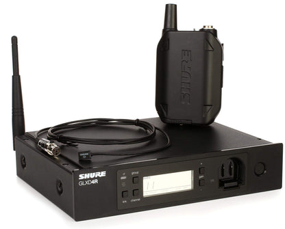 Shure GLXD14+/93 Dual Band Pro Digital Wireless Microphone System for Interviews, Presenting, Theater - 12-Hour Battery Life, 100 ft Range | WL93 Lavalier Mic, Single Channel Receiver (GLXD14+/93-Z3)