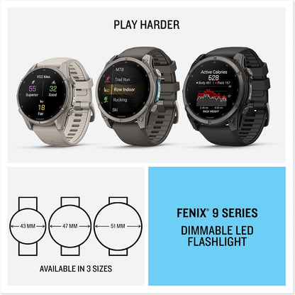Garmin fēnix® 9 Pro, Titanium, 47mm, Autumn Orange/Spark Orange