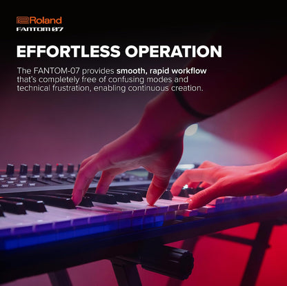 FANTOM-07 brings your creative world together,combining the sonic power and fluid workflow of the top-of-the-line FANTOM series in streamlined instruments that go everywhere your inspiration takes you