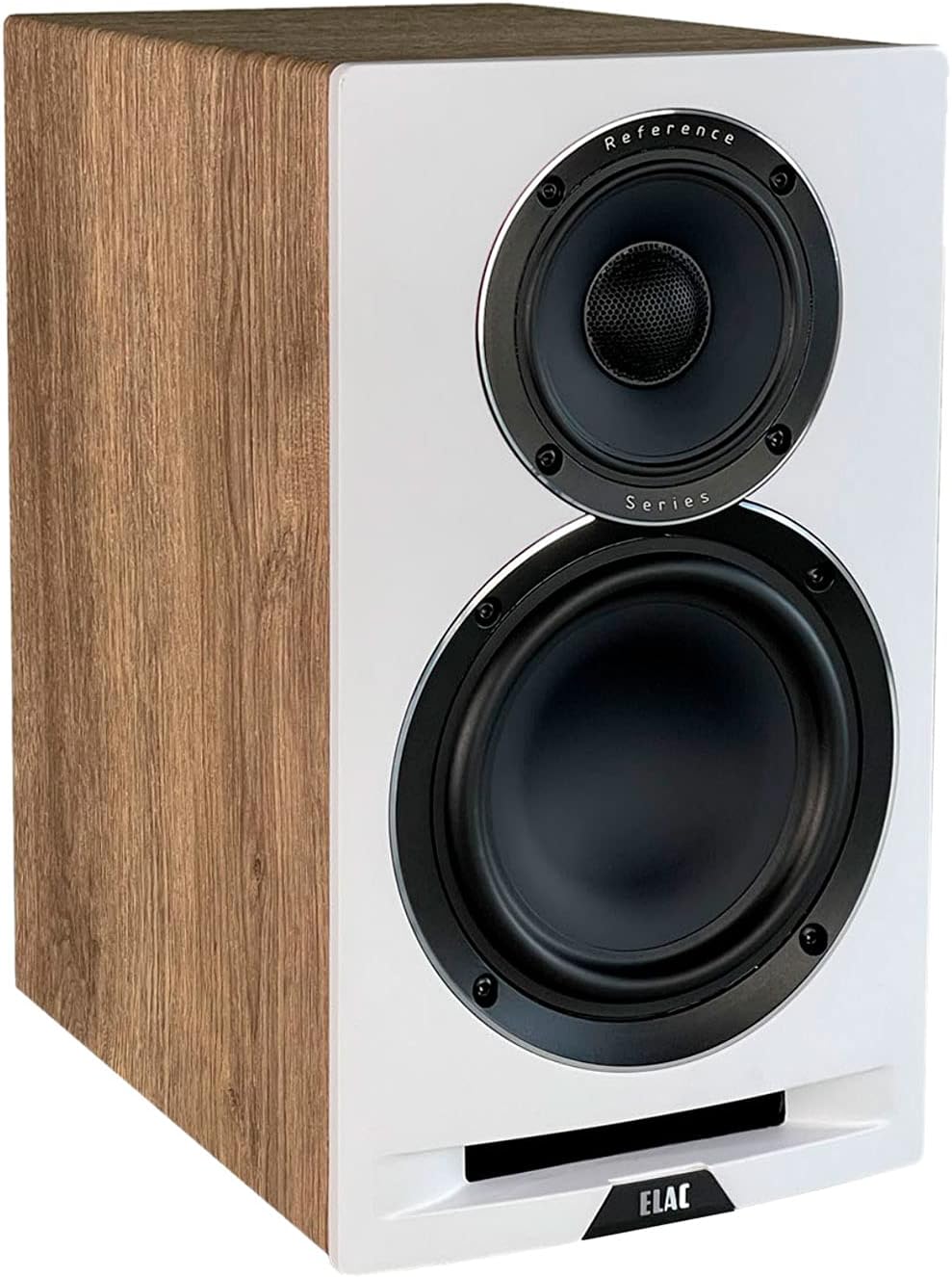 ELAC Uni-Fi Reference 3-Way 5-1/4" Bookshelf Speakers, Oak or Walnut Speakers for Home Theater and Stereo System, White Baffle with Oak Sides