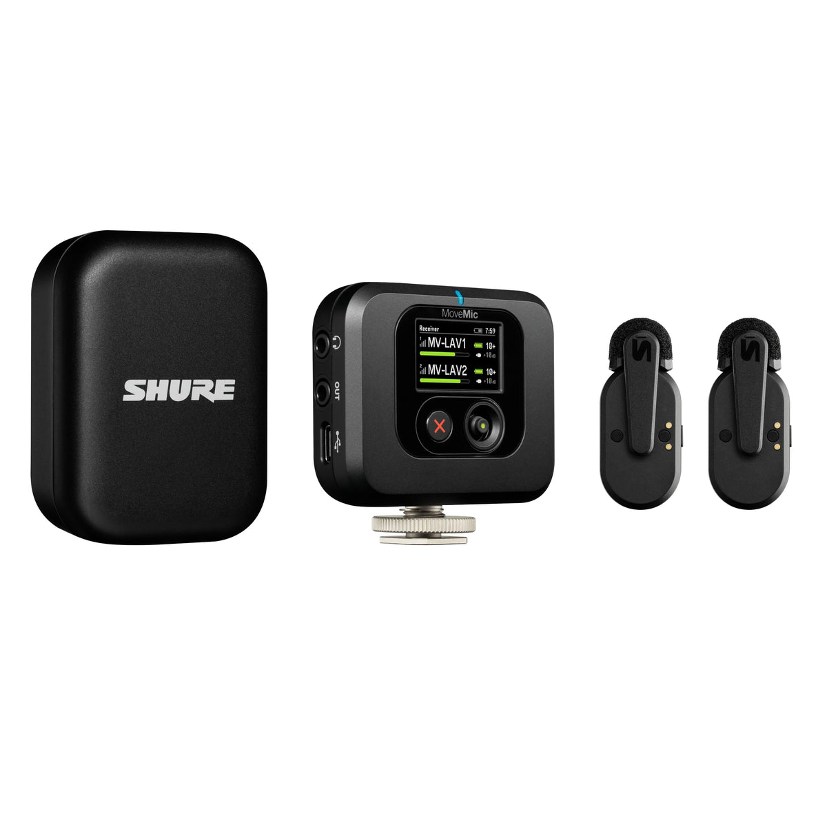 Shure MoveMic One - Pro Direct to Phone Wireless Lavalier Microphone for iPhone & Android, Bluetooth Mini Mic, 24 Hours Charge, Quick Set Up, IPX4, Compact & Portable Clip Lav (MV-ONE-Z7)