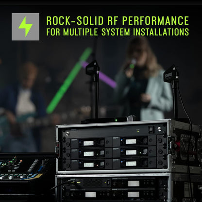 Shure GLXD6+ Pro Digital Guitar Pedal Receiver – for GLX-D+ Dual Band Wireless Systems, 9V DC Power, Built-in Tuner (GLXD6+-Z3)