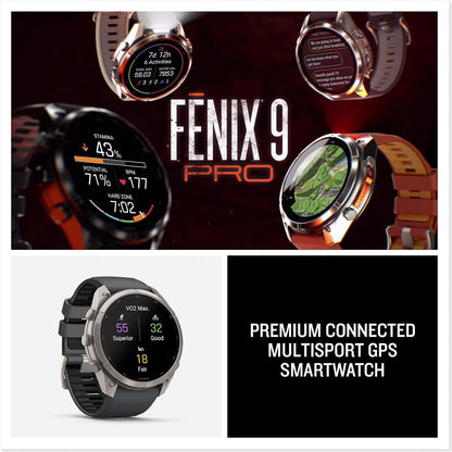 Garmin fēnix® 9 Pro, inReach®, Titanium, 51mm, Graphite/Black