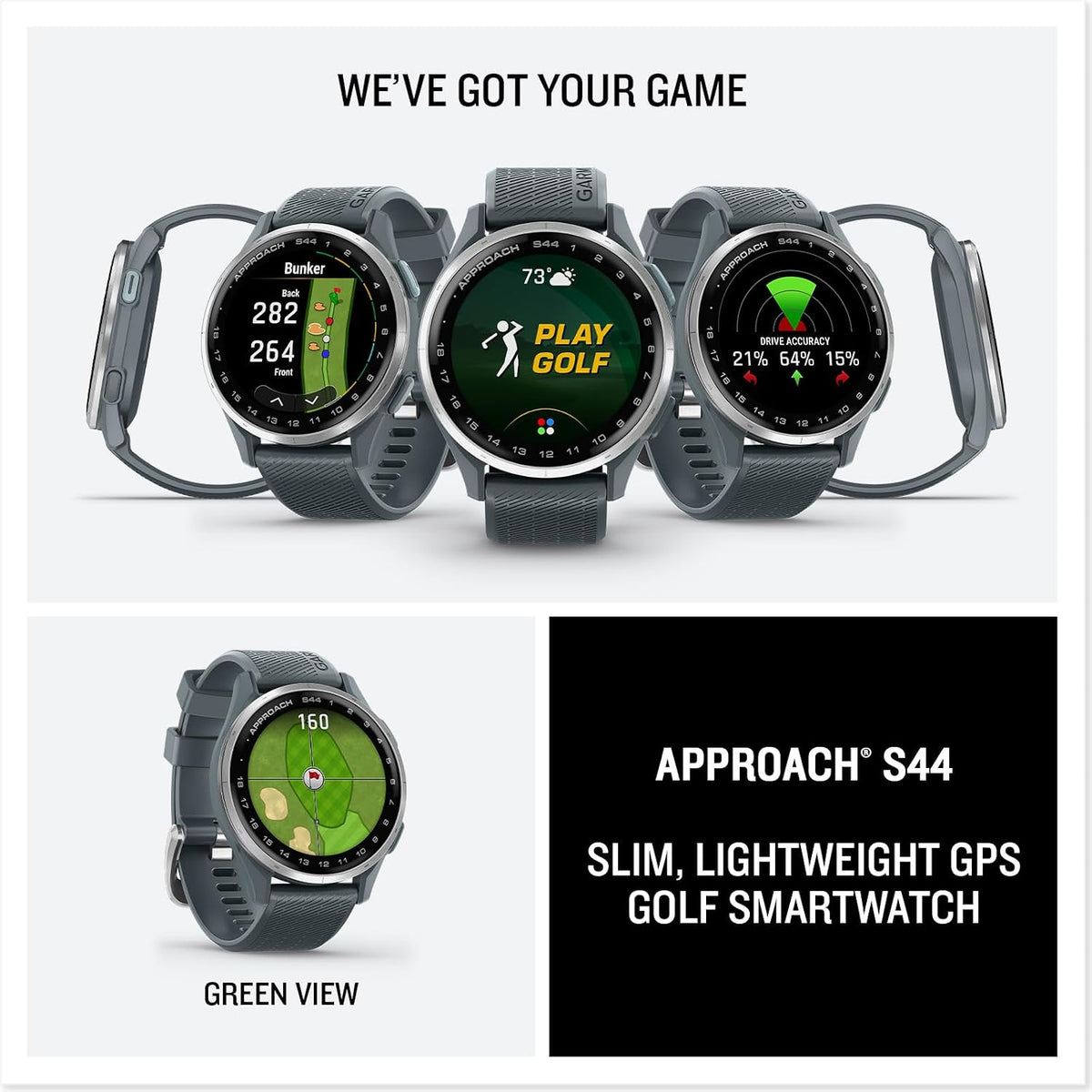 Garmin Approach® S44, Golf GPS Smartwatch, 43mm, Twilight