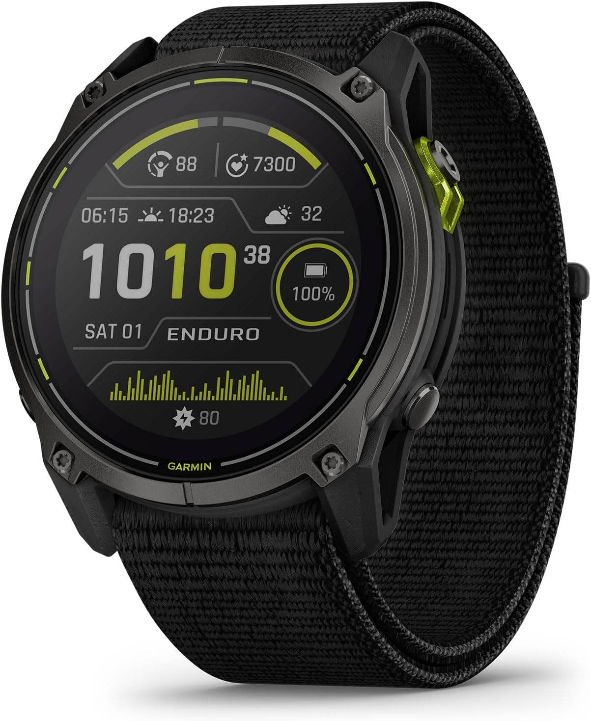 Garmin Enduro™ 3, Solar, 51 mm, Sapphire, Black UltraFit Nylon Strap | Ultraperformance GPS Smartwatch, Solar Charging, Advanced Training Metrics & Maps, , Round-Trip Routing, Built-In Flashlight