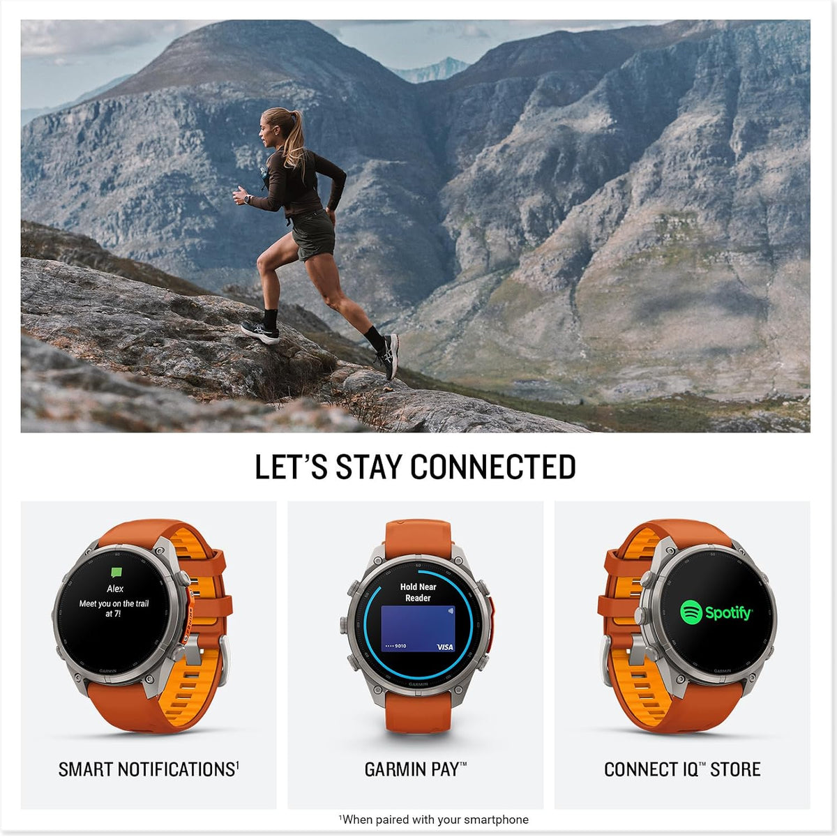 Garmin fēnix® 9 Pro, Titanium, 47mm, Autumn Orange/Spark Orange