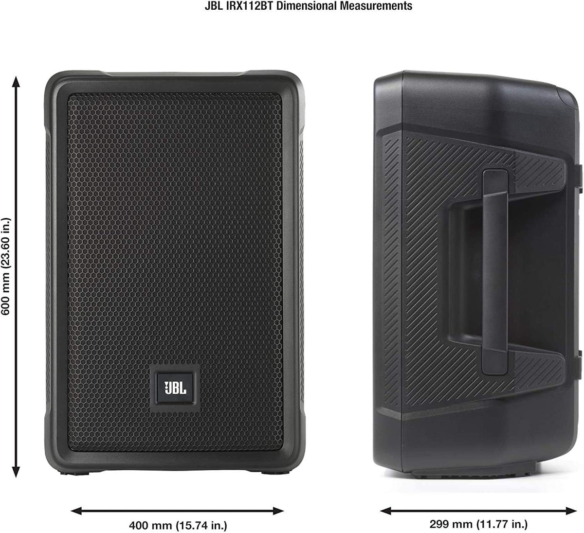JBL Professional IRX112BT Powered PA Speaker, Portable Loudspeaker with Bluetooth, 10 Inch Woofer, 1300 Watt, Mobile DJ, Musicians, Small Venues, Ceremonies and Sports Events, Black