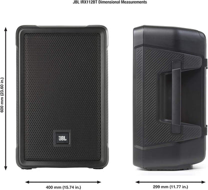 JBL Professional IRX112BT Powered PA Speaker, Portable Loudspeaker with Bluetooth, 10 Inch Woofer, 1300 Watt, Mobile DJ, Musicians, Small Venues, Ceremonies and Sports Events, Black