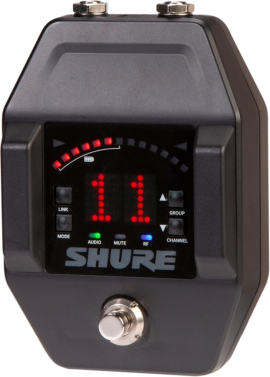 Shure GLXD6+ Pro Digital Guitar Pedal Receiver – for GLX-D+ Dual Band Wireless Systems, 9V DC Power, Built-in Tuner (GLXD6+-Z3)