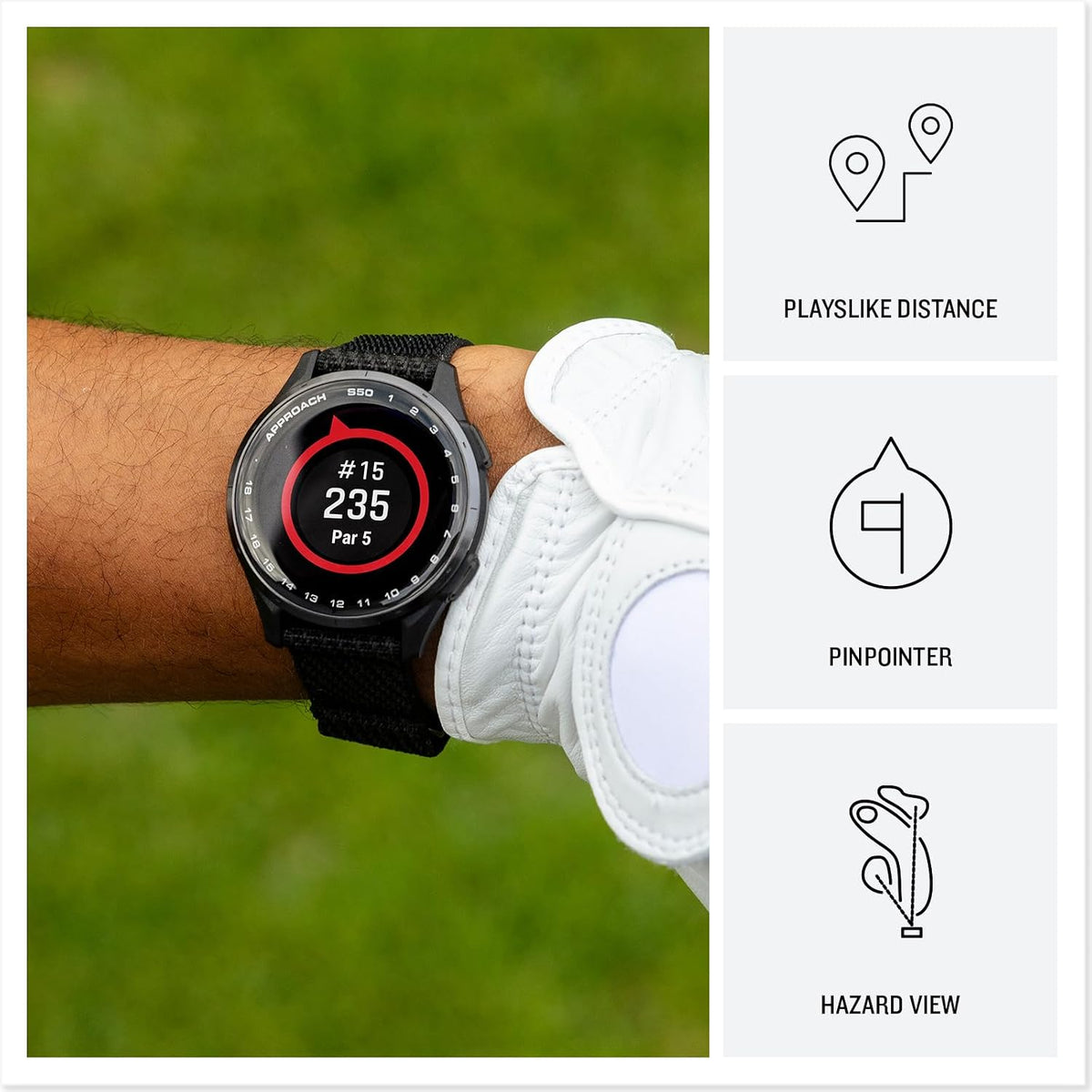 Garmin Approach® S50, Golf GPS Smartwatch, 43mm, Black