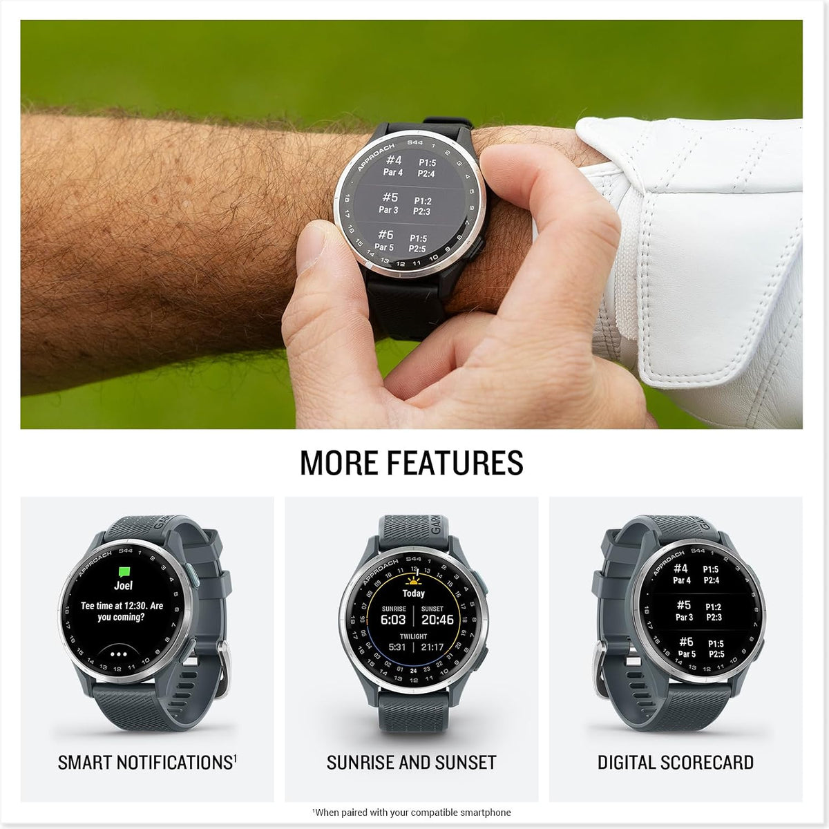 Garmin Approach® S44, Golf GPS Smartwatch, 43mm, Twilight
