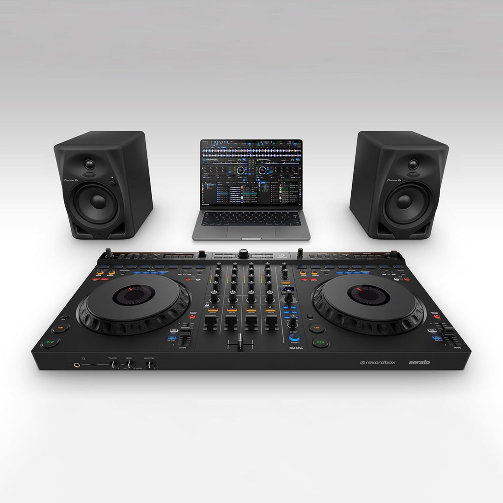 AlphaTheta DDJ‑GRV6 4‑Channel DJ Controller — Groove Circuit Live Remixing, Club‑Standard Layout, Full‑Size Jog Wheels, rekordbox & Serato DJ Pro Compatible