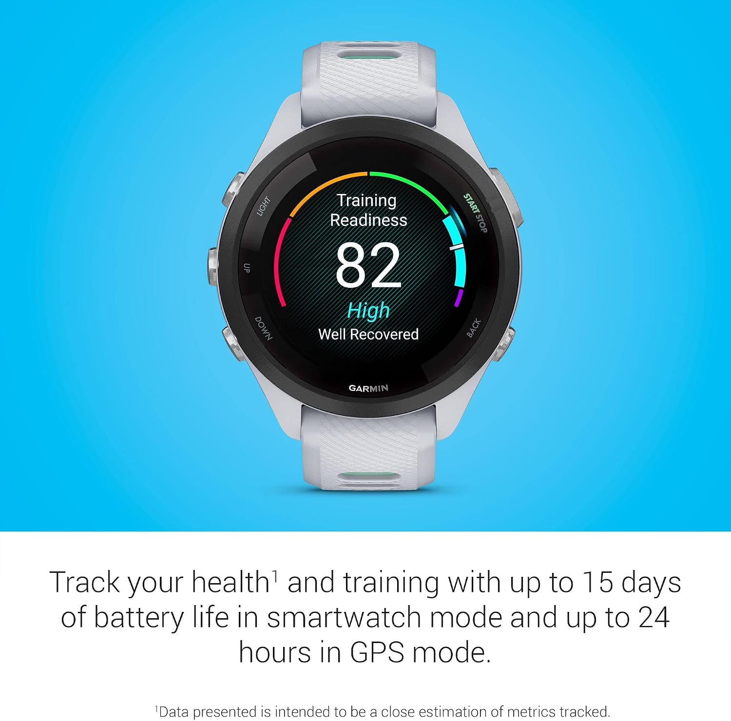 Garmin Forerunner® 265S, Running Smartwatch, 42mm, Whitestone/Neo Tropic | Advanced Training Metrics & Recovery Insights, Music On Your Wrist, Garmin Coach, Daily Suggested Workouts