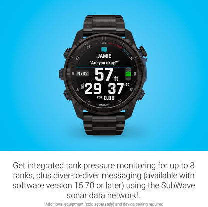 Garmin Descent™ Mk3i, Watch-Style Dive Computer, 51mm, DLC Titanium
