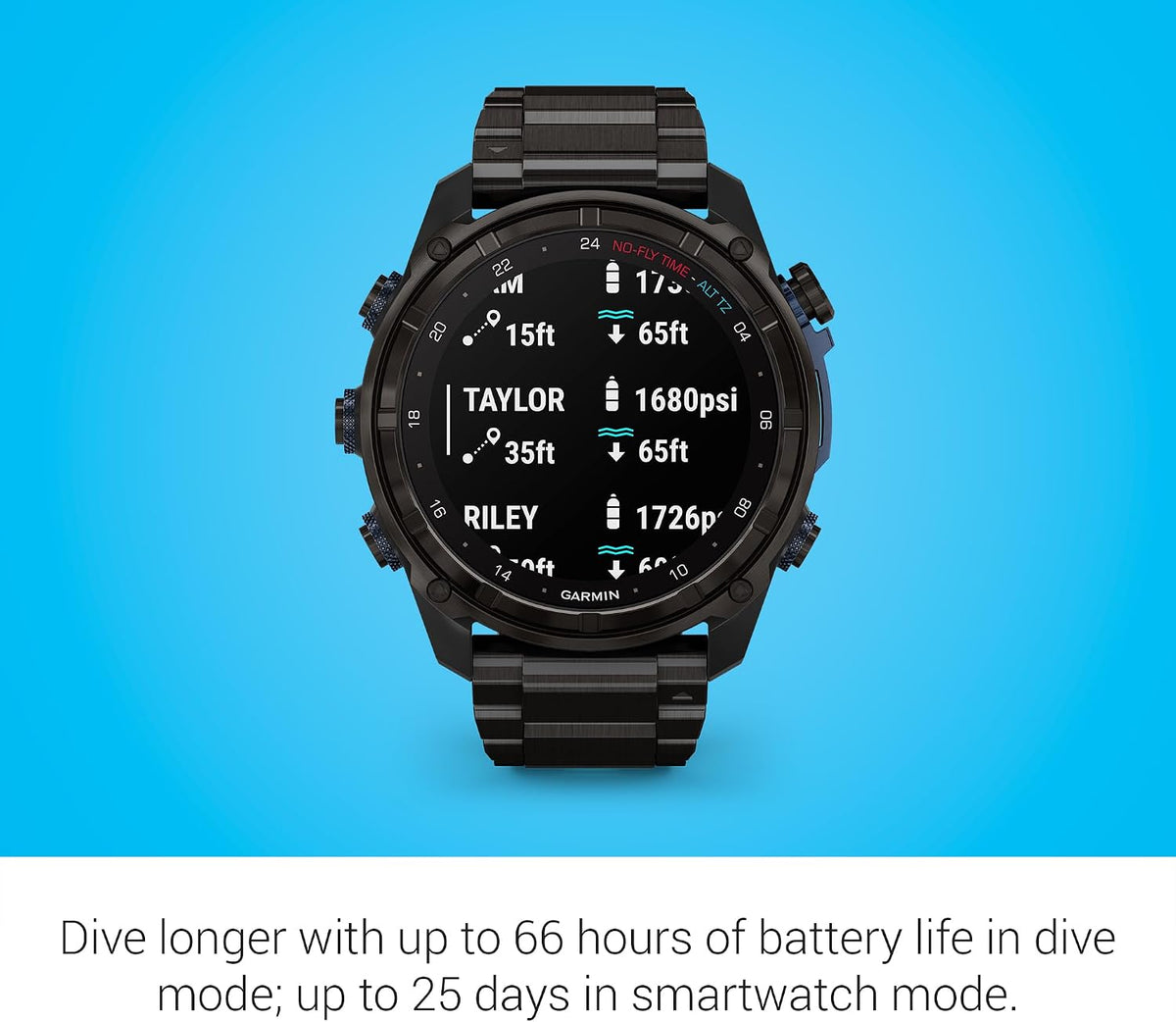 Garmin Descent™ Mk3i, Watch-Style Dive Computer, 51mm, DLC Titanium