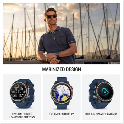 Garmin quatix® 8, Marine GPS Smartwatch, 47mm | Ultimate Nautical Smartwatch, AMOLED Display, Chartplotter Control, Built-In Flashlight, Dedicated Marine Features