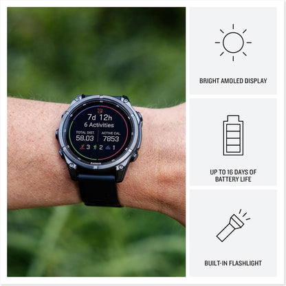 Garmin fēnix® 9 Pro, Titanium, 47mm, Autumn Orange/Spark Orange