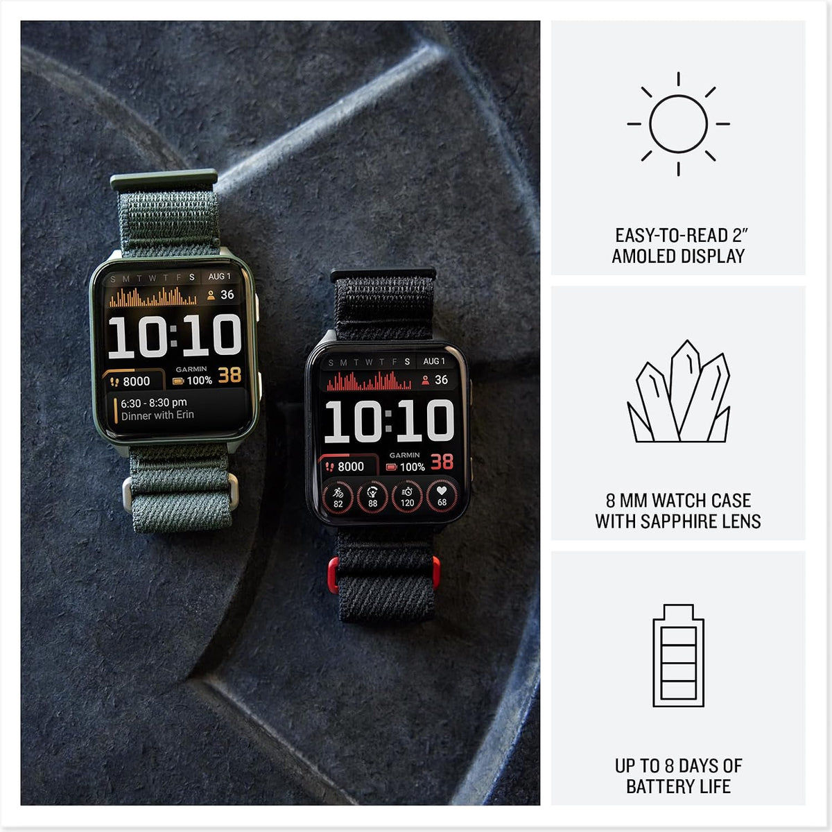 Garmin Venu® X1, Thin & Lightweight Smartwatch, 51mm, Black