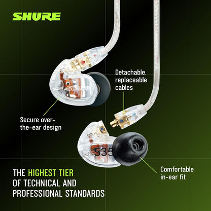 Shure SE535 PRO Sound Isolating Wired Earbuds - Clear