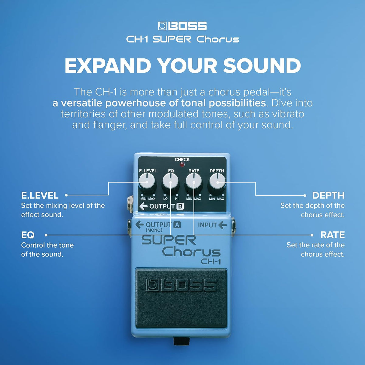 BOSS CH-1 SUPER Chorus Classic Compact Chorus Effects Pedal