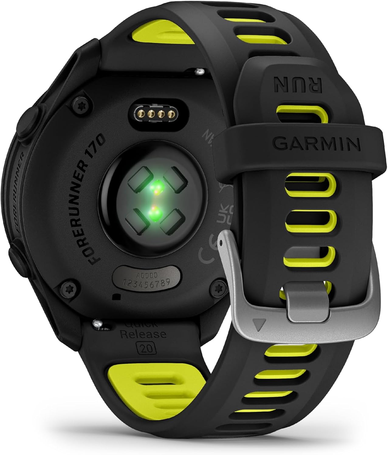 Garmin Forerunner® 170 Music, 43mm, Black/Amp Yellow | GPS Running Smartwatch, Music On Your Wrist, Pace & Distance, Daily Suggested Workouts, Garmin Coach, Adaptive Training Plans