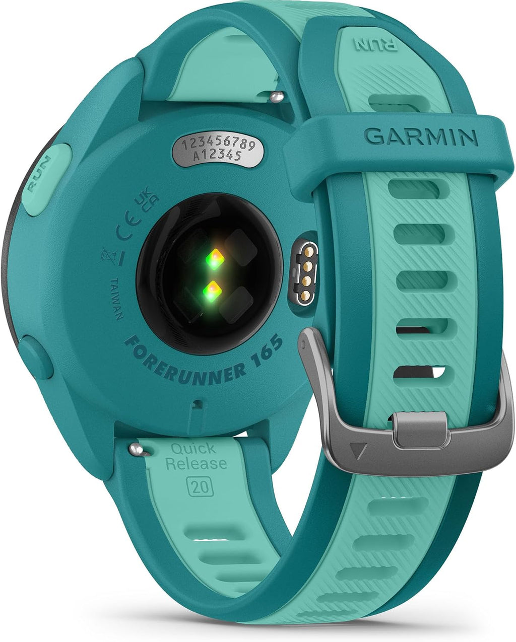 Garmin Forerunner® 165 Music, Running Smartwatch, 43mm, Turquoise | Music On Your Wrist, Essential Training & Recovery Features, Built-In GPS for Distance, Pace & Speed, Garmin Coach
