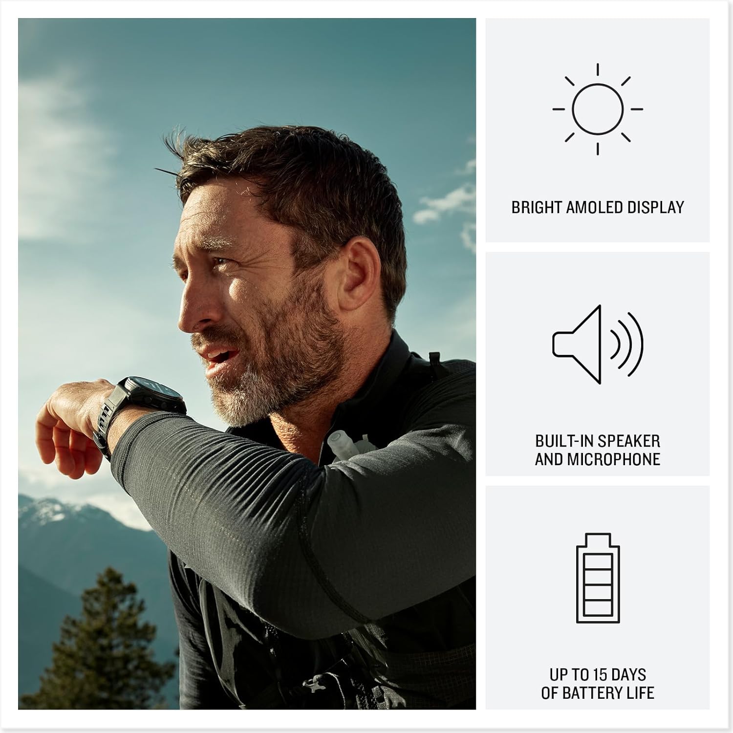 Garmin fēnix® 8 Pro, 47mm, Sapphire, DLC Titanium, Black/Pebble Gray | Premium Multisport Smartwatch, inReach® Technology, AMOLED Display, Built-In Flashlight, Dive-Rated, Built-In Speakers & Mic