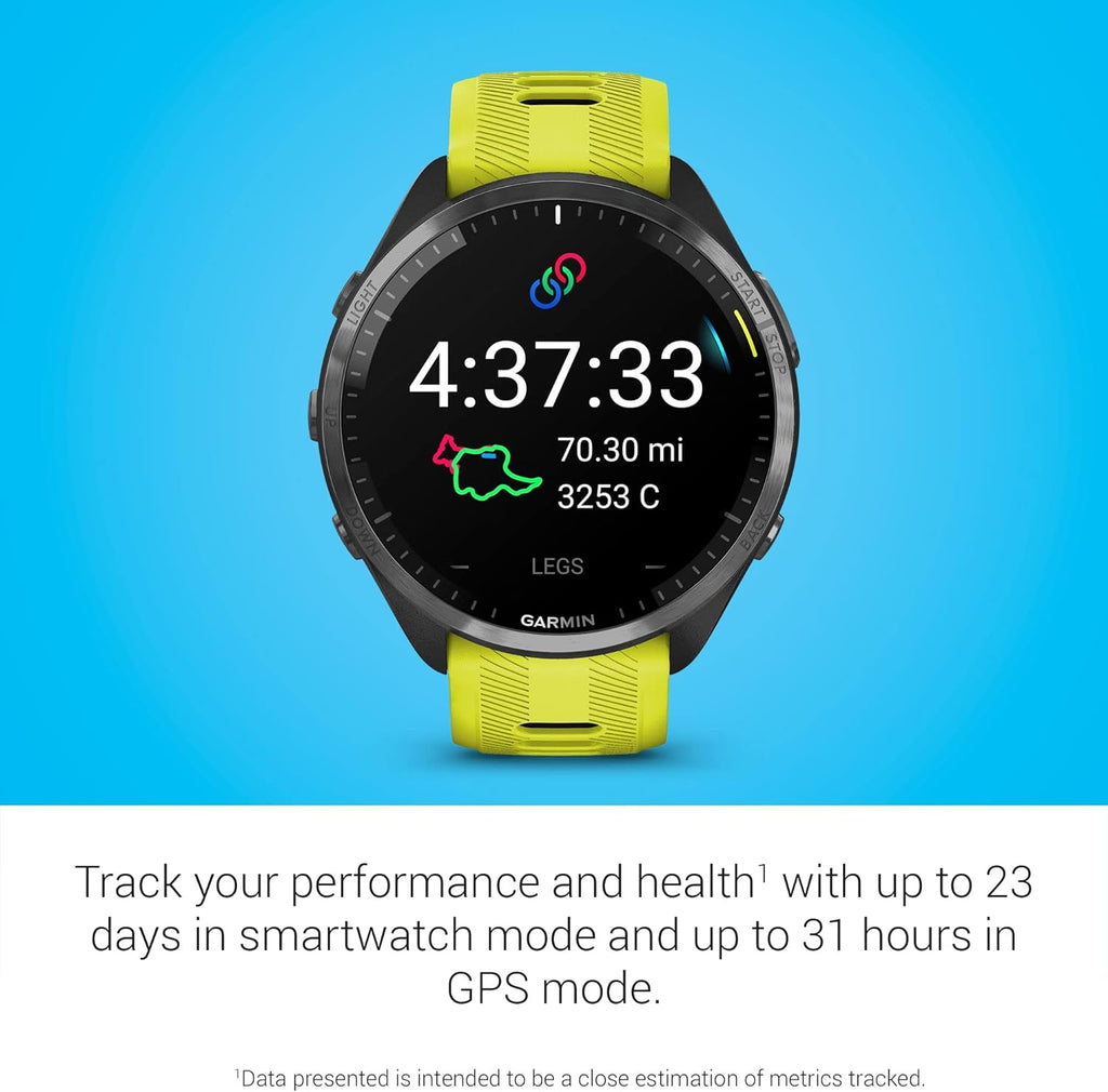 Garmin Forerunner® 965, Running Smartwatch, 47mm, Amp Yellow/Black | Maps, Advanced Training Metrics & Recovery Insights, Maps, Music On Your Wrist, Garmin Coach, Daily Suggested Workouts