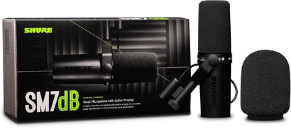 Shure SM7dB Dynamic Vocal Mic with Preamp for Streaming - Black