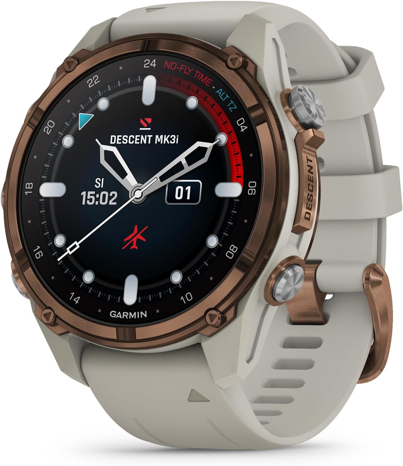 Garmin Descent™ Mk3i, Watch-Style Dive Computer, 43mm, French Gray | Subwave Sonar Networking, Multiple Dive Modes, Dive Focused Design, Dive Readiness Tool, Built-In Flashlight, Dive Log