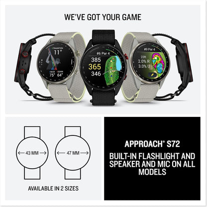 Garmin Approach® S72, Advanced Golf Smartwatch, 47mm, Black