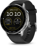 Garmin D2™ Air X15, Versatile Aviator Smartwatch with GPS, LED Flashlight, Health and Fitness Features, Aviation Weather, Built-in Microphone/Speaker, Silver with Black Silicone Band