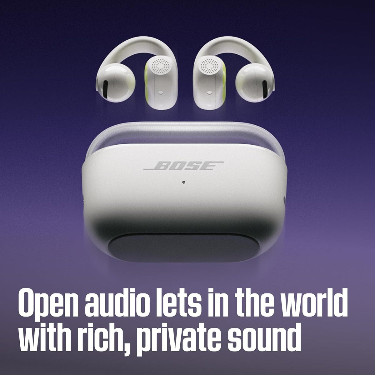 Bose Sport Open Earbuds - Wireless Earbuds, Clip-On, USB-C Charging, Up to 22 Hrs of Audio, Sweat Resistant, IP54 Waterproof, Ideal for Workouts, Microphones for Clear Calls, White Smoke