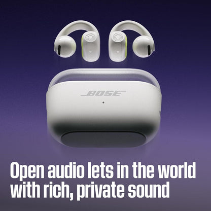Bose Sport Open Earbuds - Wireless Earbuds, Clip-On, USB-C Charging, Up to 22 Hrs of Audio, Sweat Resistant, IP54 Waterproof, Ideal for Workouts, Microphones for Clear Calls, White Smoke