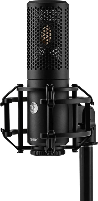 Shure KSM40C Large Diaphragm Cardioid Microphone - 1” Capsule, Rich Low-End, Low Self-Noise, Uniform Cardioid Pattern, Included Shock Mount & Pop Filter