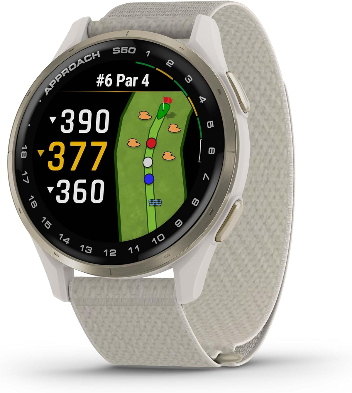 Garmin Approach® S50, Golf GPS Smartwatch, 43mm, Ivory