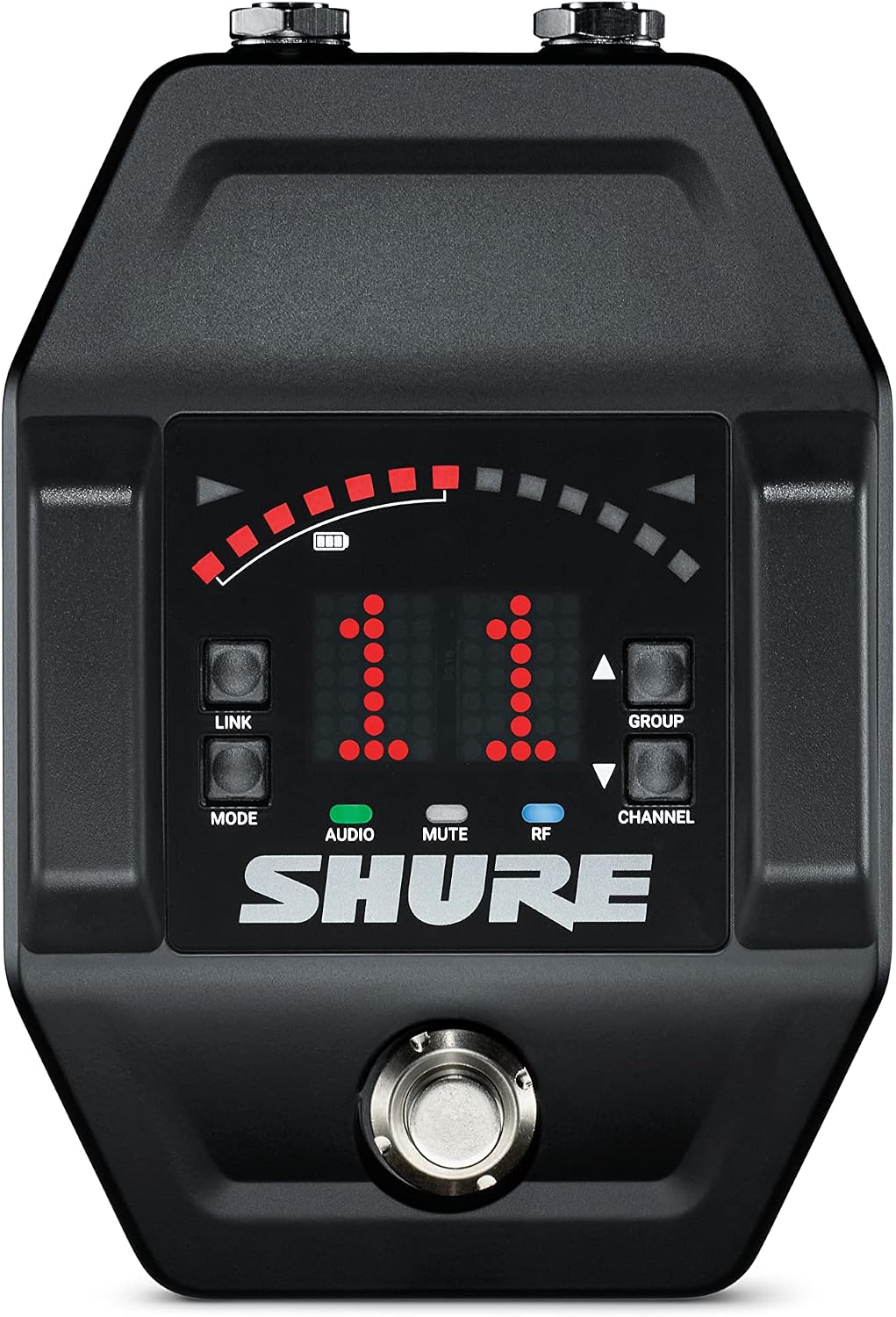 Shure GLXD6+ Pro Digital Guitar Pedal Receiver – for GLX-D+ Dual Band Wireless Systems, 9V DC Power, Built-in Tuner (GLXD6+-Z3)