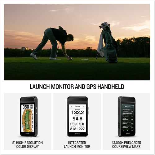 Garmin Approach® G82, Portable Golf Launch Monitor & Premium GPS Handheld | Large 5" High-Resolution Touchscreen Display, Integrated Launch Monitor, Putting Metrics, 43,000+ Preloaded Courses