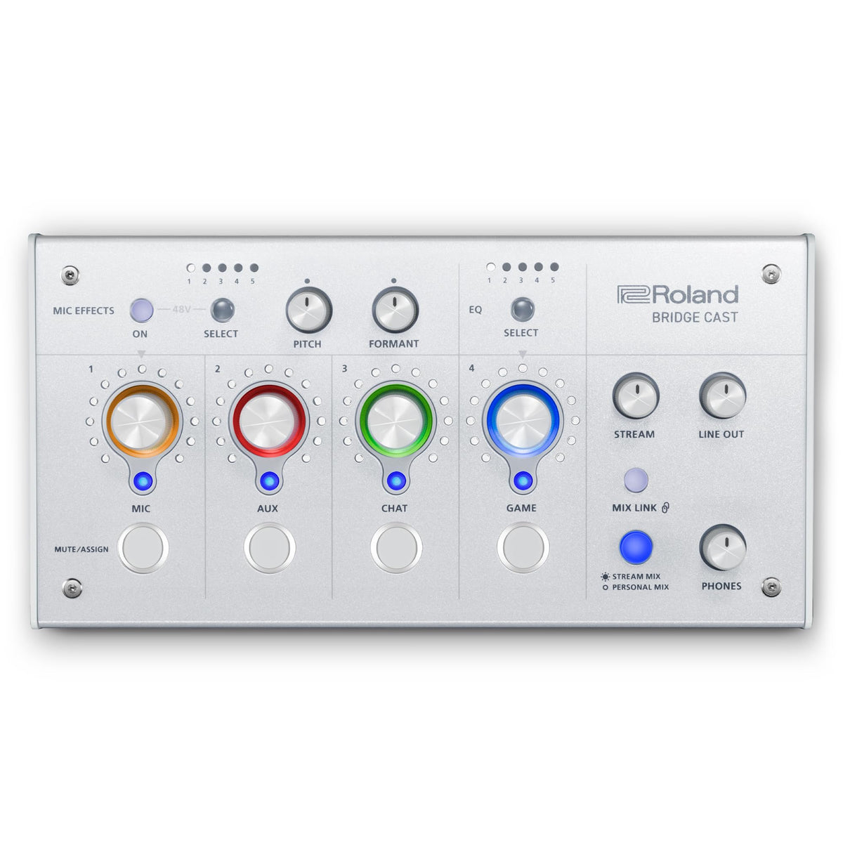 Roland BRIDGE CAST Dual Bus Gaming Mixer | Pro Audio Streaming Interface and Mixer for Online Gamers | 32-Bit Hardware DSP | USB-C Windows & Mac Connectivity | XLR Input for Mics | Black