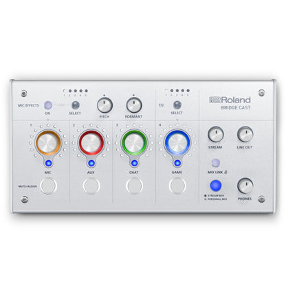 Roland BRIDGE CAST Dual Bus Gaming Mixer | Pro Audio Streaming Interface and Mixer for Online Gamers | 32-Bit Hardware DSP | USB-C Windows & Mac Connectivity | XLR Input for Mics | Black