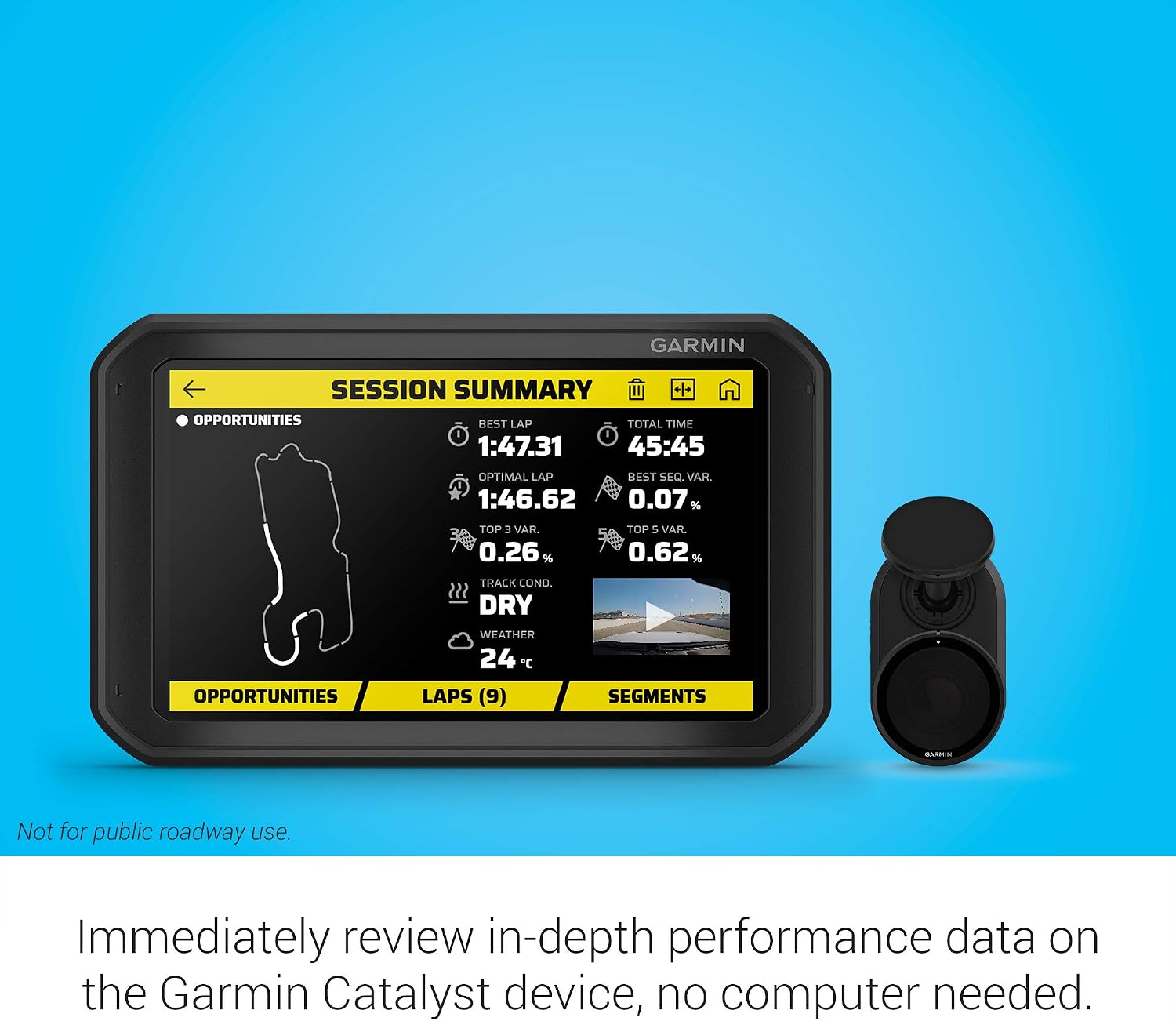 Garmin Catalyst, Driving Performance Optimizer with Real-time Coaching and Immediate Track Session Analysis, for Motorsports and High Performance Driving (010-02345-00), Black, 6.95 inch