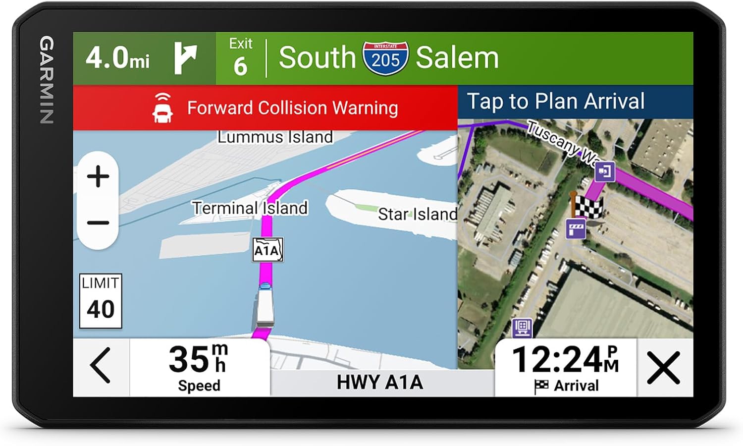 Garmin dēzlCam™ OTR725, 7” GPS Truck Navigator, Built-in Dash Camera | Crisp High-Resolution Touchscreen Display, Expert Arrival Planning, Custom Truck Routing