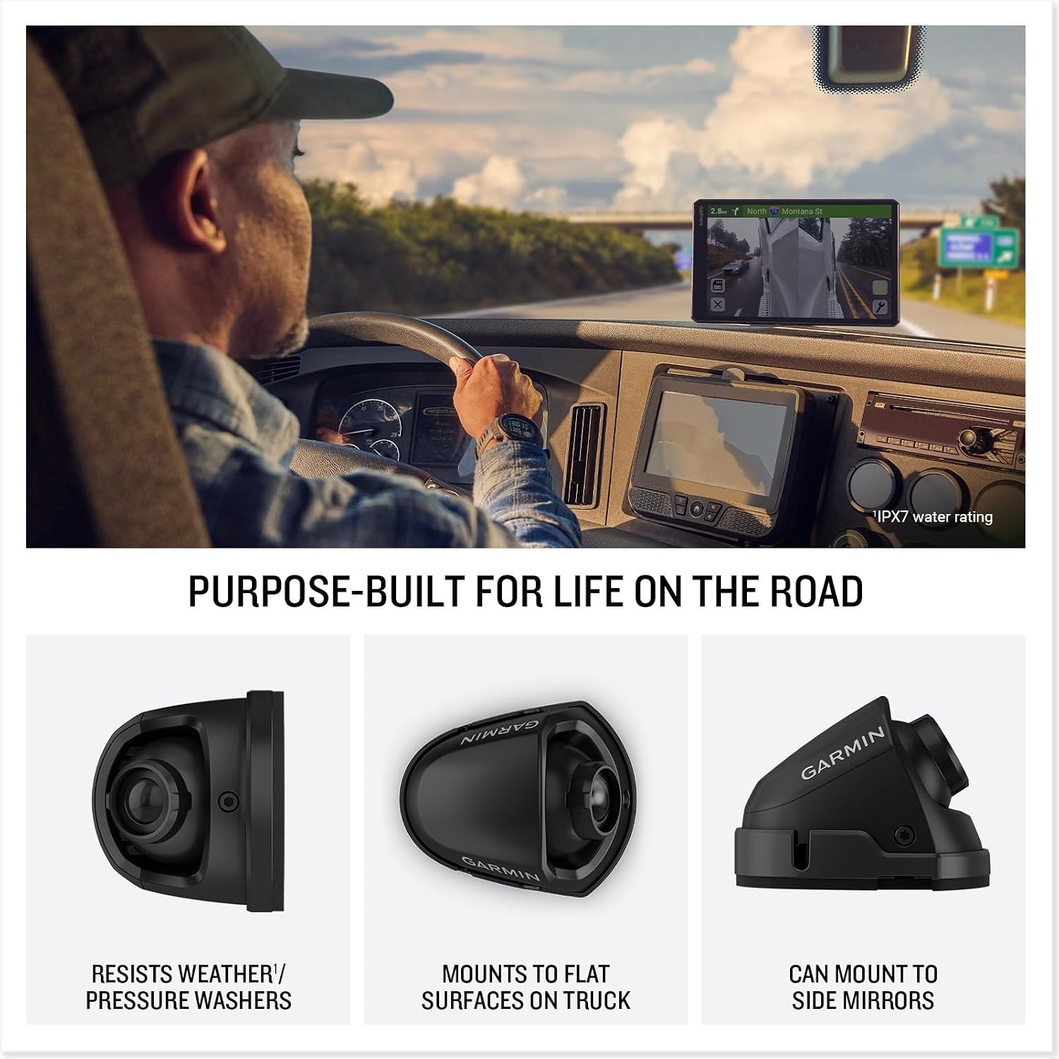 Garmin dēzl™ DualView, Rugged Truck Side Camera System | Display Live Views Down Each Side of Your Truck, Viewable In-Cab on Your Tablet or Compatible dēzl Navigator