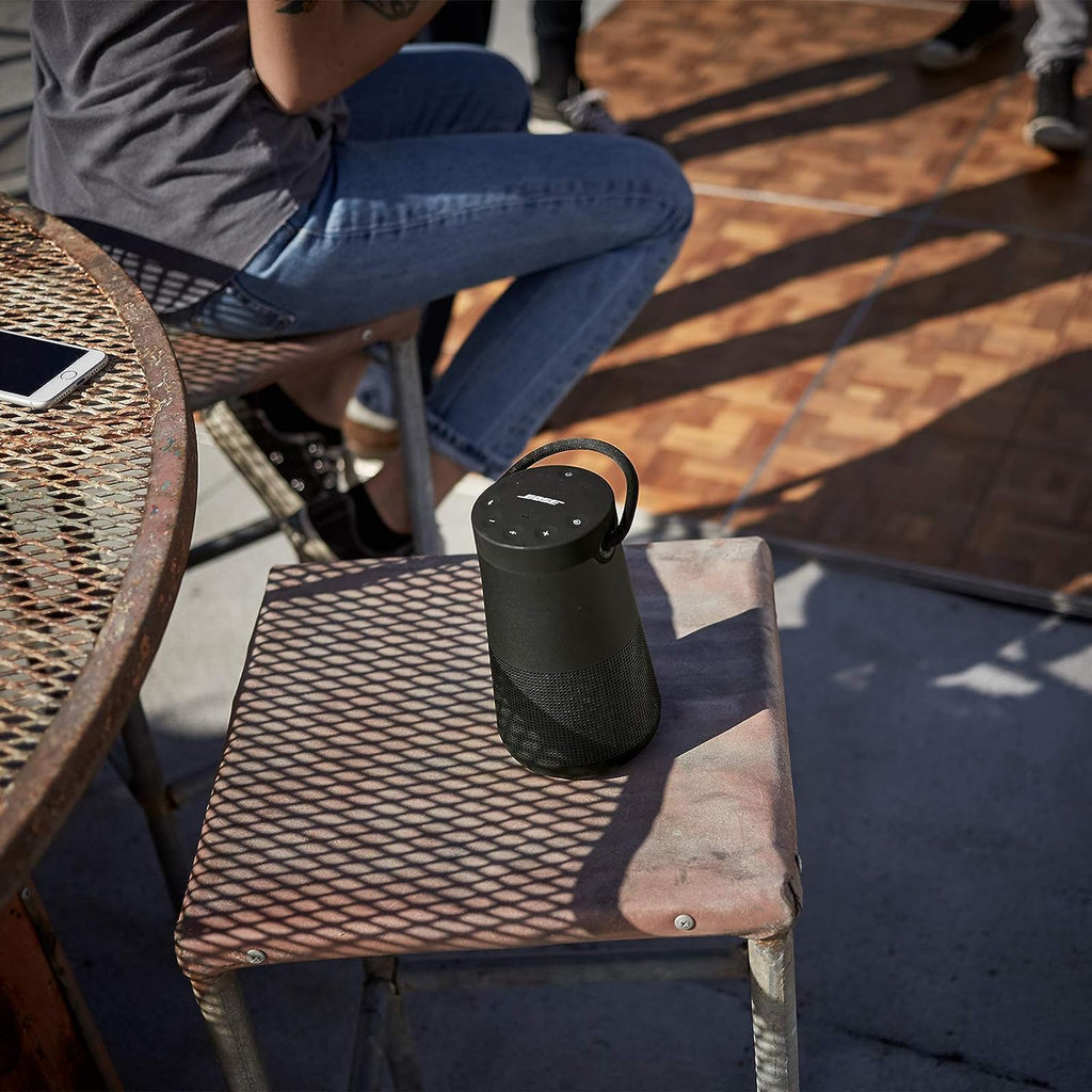 Bose SoundLink Revolve+ (Series II) Bluetooth Speaker, Portable Speaker with Microphone, Wireless and Water Resistant with 360 Degree Sound, Long Lasting Battery and Handle, Black
