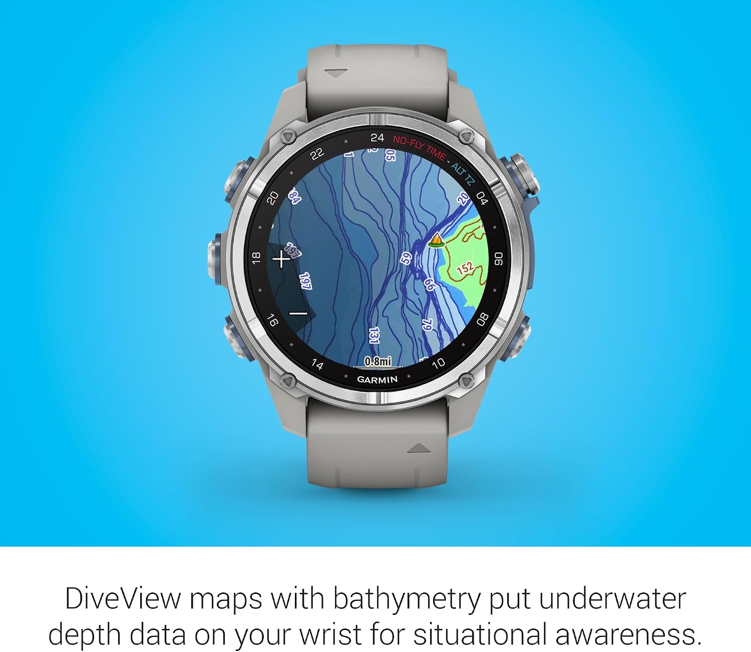 Garmin Descent™ Mk3, Watch-Style Dive Computer, 43mm, Fog Gray | Subwave Sonar Networking, Multiple Dive Modes, Dive Focused Design, Dive Readiness Tool, Built-In Flashlight, Dive Log