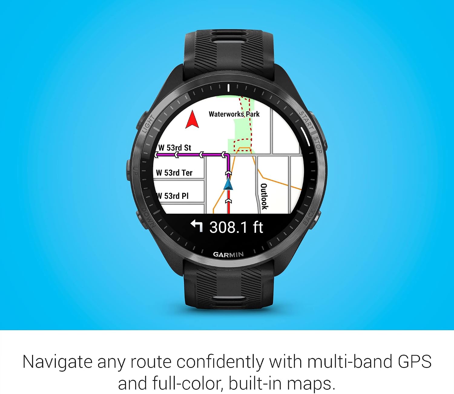 Garmin Forerunner® 965, Running Smartwatch, 47mm, Black/Powder Gray | Maps, Advanced Training Metrics & Recovery Insights, Maps, Music On Your Wrist, Garmin Coach, Daily Suggested Workouts